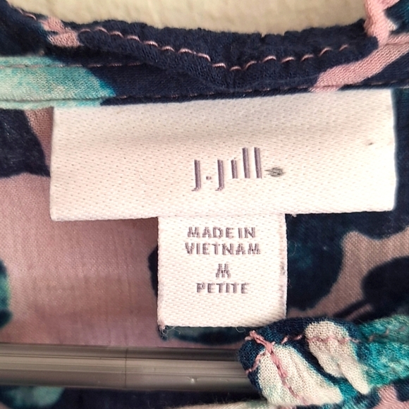 J. Jill Floral Women's Top - Pink and Blue Size M - Picture 8 of 10